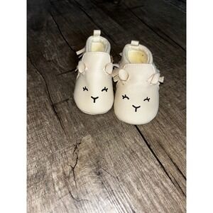 Child of Mine by Carters Infant Bunny Moccasins Cream Fringe Shoes 0-3M